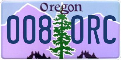 OR license plate 008ORC