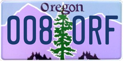 OR license plate 008ORF