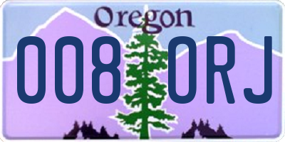 OR license plate 008ORJ