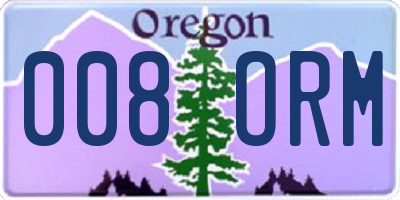 OR license plate 008ORM