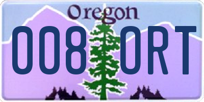 OR license plate 008ORT