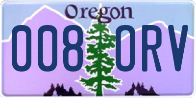 OR license plate 008ORV
