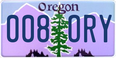OR license plate 008ORY