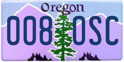 OR license plate 008OSC