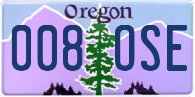 OR license plate 008OSE