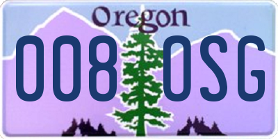 OR license plate 008OSG