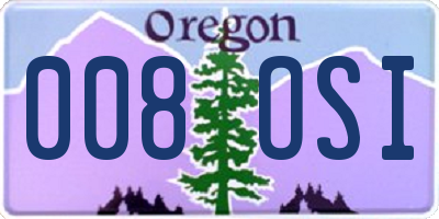 OR license plate 008OSI