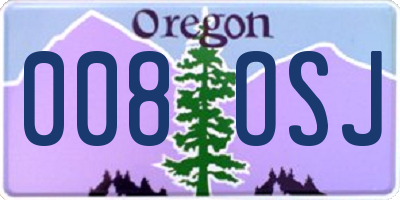 OR license plate 008OSJ