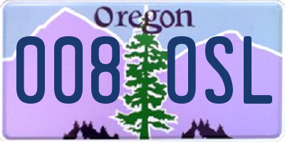 OR license plate 008OSL