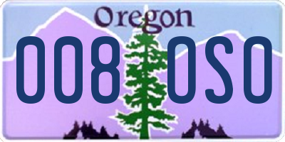 OR license plate 008OSO