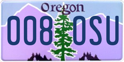 OR license plate 008OSU