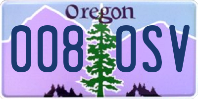 OR license plate 008OSV