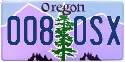 OR license plate 008OSX