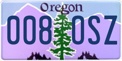 OR license plate 008OSZ