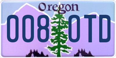OR license plate 008OTD