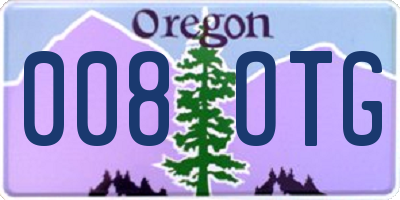 OR license plate 008OTG