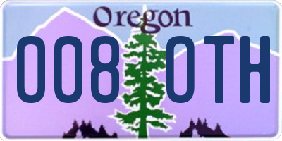OR license plate 008OTH