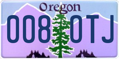 OR license plate 008OTJ