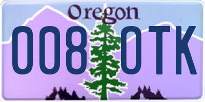OR license plate 008OTK