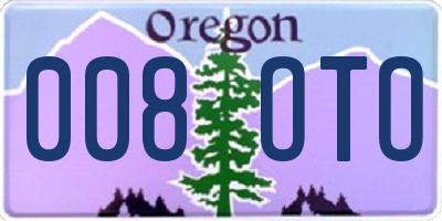 OR license plate 008OTO