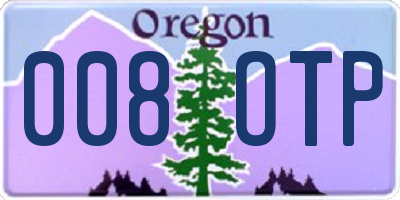 OR license plate 008OTP