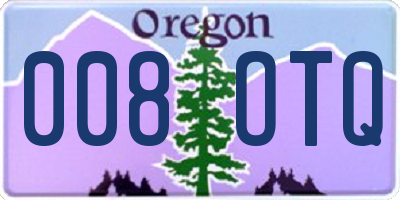 OR license plate 008OTQ