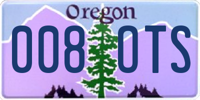 OR license plate 008OTS