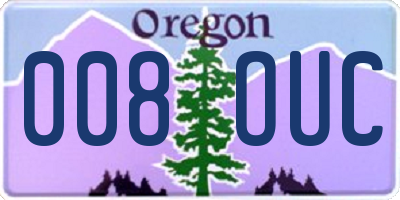OR license plate 008OUC