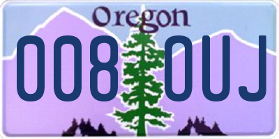 OR license plate 008OUJ