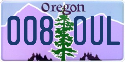 OR license plate 008OUL