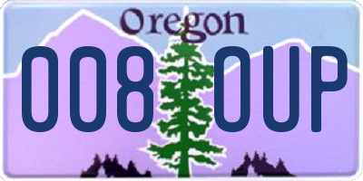 OR license plate 008OUP
