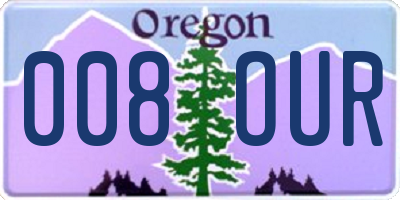OR license plate 008OUR