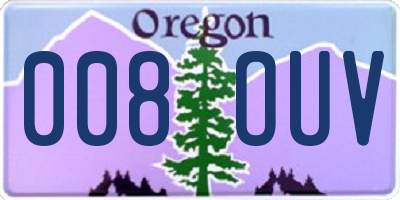 OR license plate 008OUV
