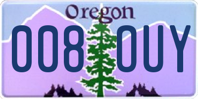 OR license plate 008OUY