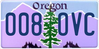 OR license plate 008OVC