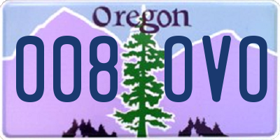 OR license plate 008OVO