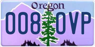 OR license plate 008OVP