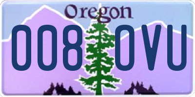 OR license plate 008OVU