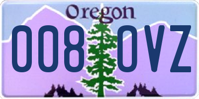 OR license plate 008OVZ
