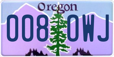 OR license plate 008OWJ