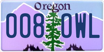 OR license plate 008OWL