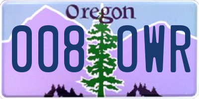 OR license plate 008OWR