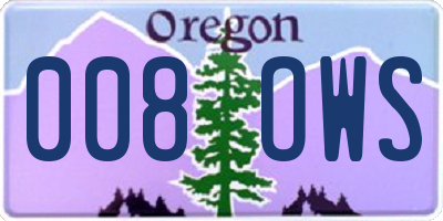 OR license plate 008OWS