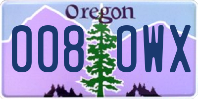 OR license plate 008OWX