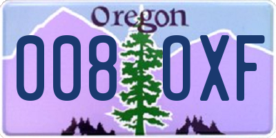 OR license plate 008OXF