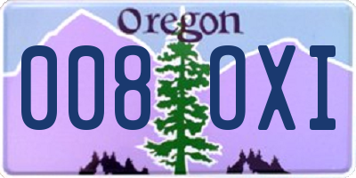 OR license plate 008OXI