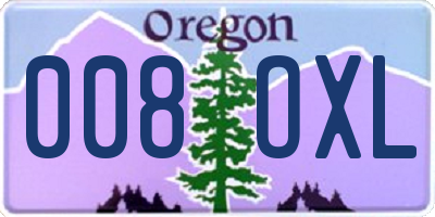 OR license plate 008OXL