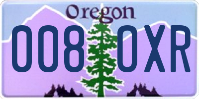 OR license plate 008OXR