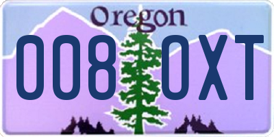 OR license plate 008OXT