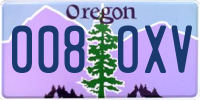 OR license plate 008OXV